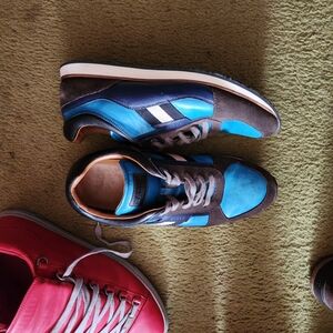Bally Blue and Brown Men's Sneakers